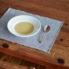 Fog Linen Work Linen Placemat Grey White Stripes