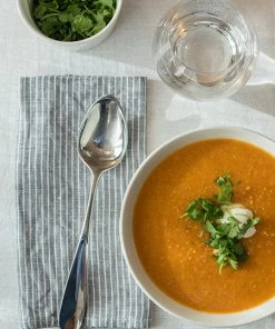 Fog Linen Work Linen Napkin Grey White Stripes