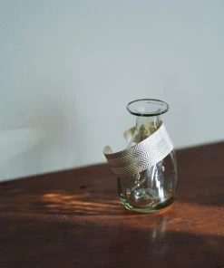 Fog Linen Work Accessories Brass Silver Plated Wide Bracelet Herringbone