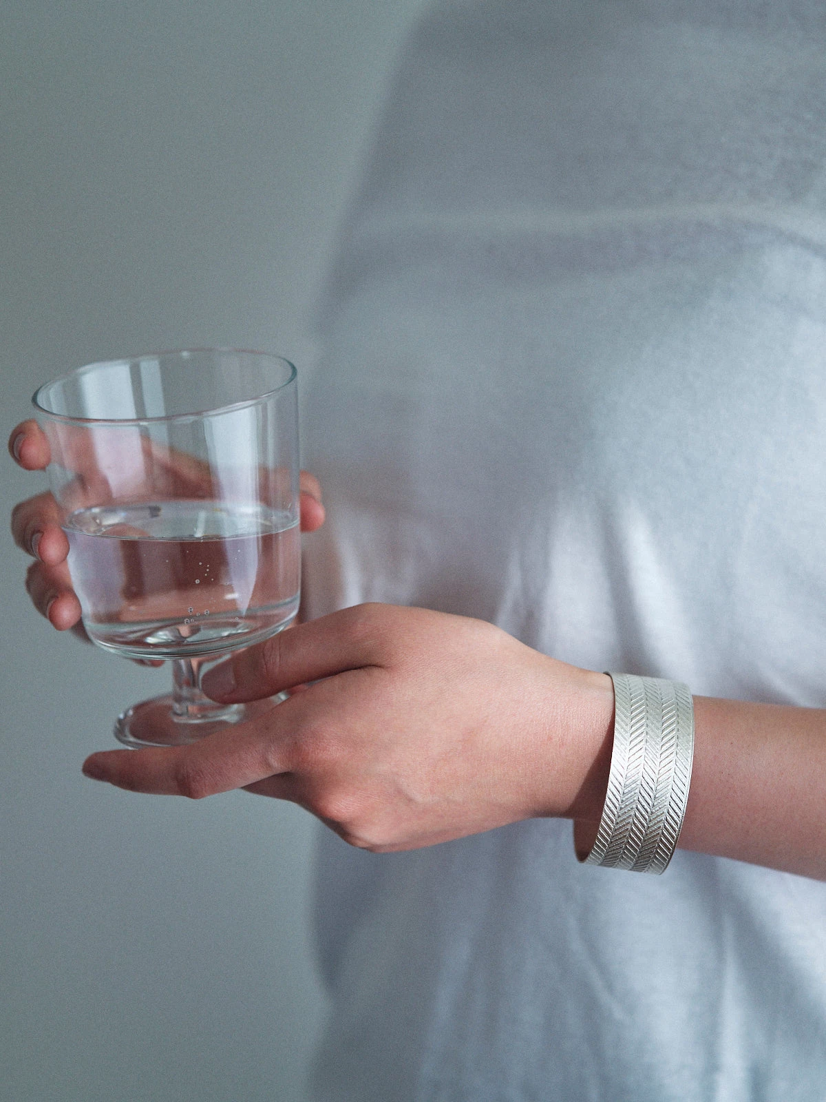 Fog Linen Work Accessories Brass Silver Plated Wide Bracelet Herringbone 4 Fog Linen Work Accessories Brass Silver Plated Wide Bracelet Herringbone