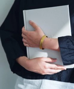 Fog Linen Work Accessories Brass Bracelet (S) Herringbone