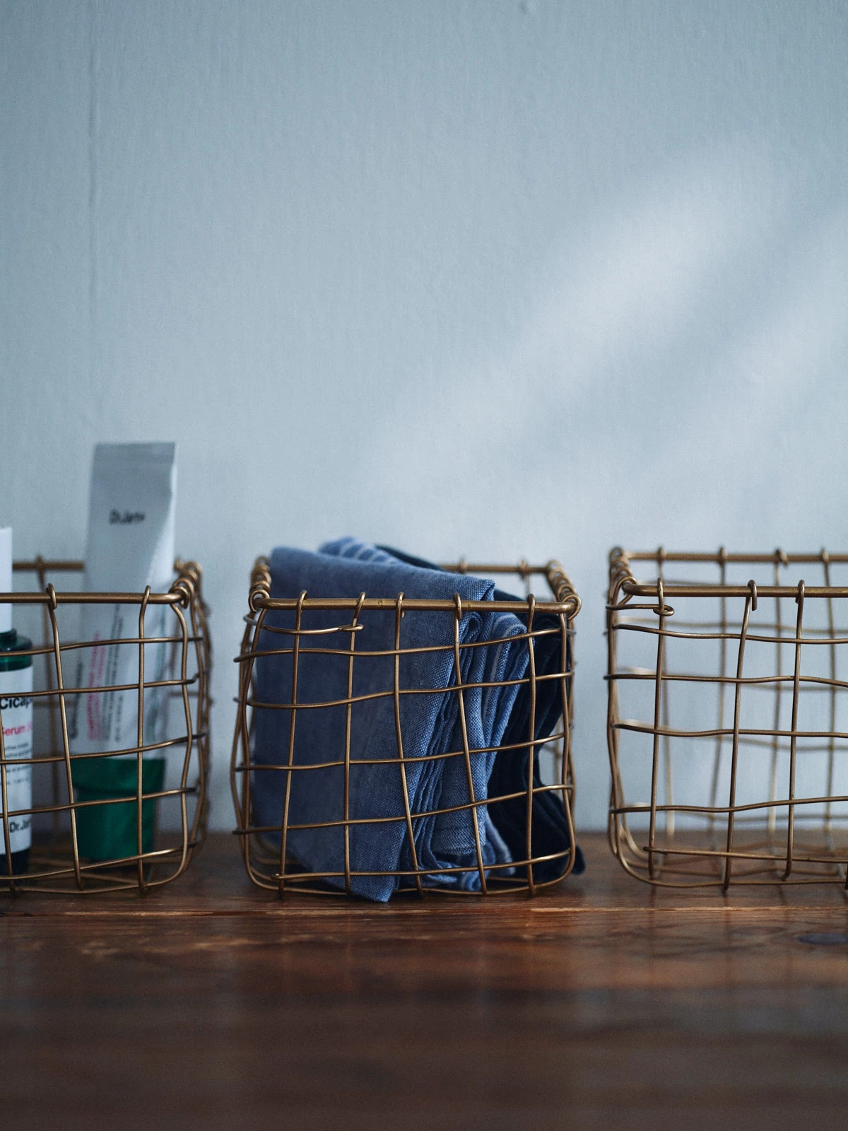 Fog Linen Work Kitchen Accessories Square Brass Basket 3 Fog Linen Work Kitchen Accessories Square Brass Basket