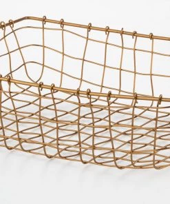 Fog Linen Work Kitchen Accessories Large Brass Basket