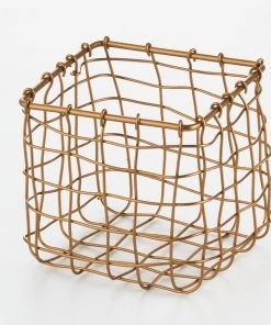 Fog Linen Work Kitchen Accessories Square Brass Basket