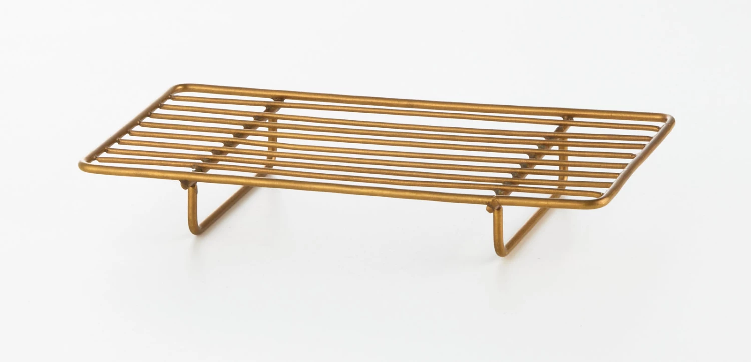Fog Linen Work Kitchen Accessories Brass Rectangle Wire Rack 5 Fog Linen Work Kitchen Accessories Brass Rectangle Wire Rack