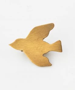 Fog Linen Work Brass Brooch "Bird Pigeon" Jewellery
