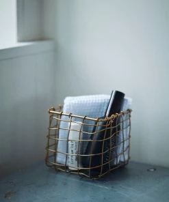 Fog Linen Work Kitchen Accessories Square Brass Basket 7 Fog Linen Work Kitchen Accessories Square Brass Basket