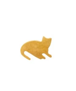 Fog Linen Work Jewellery Brass Brooch "Cat Trixie"