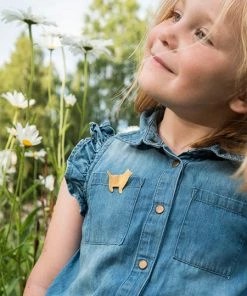 Fog Linen Work Brass Brooch "Cat Oscar" Jewellery