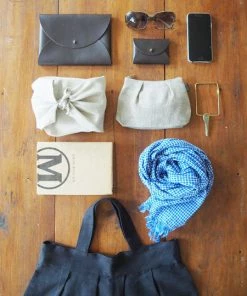 Fog Linen Work Anne Round Bag Graphite