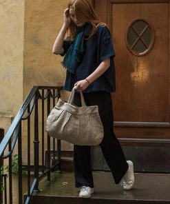 Fog Linen Work Accessories Anne Round Bag Natural