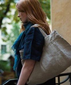 Fog Linen Work Accessories Anne Round Bag Natural