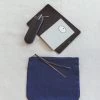 Fog Linen Work Accessories Canna Pouch Blue Violet Large