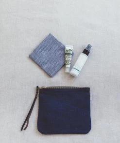 Fog Linen Work Canna Pouch Blue Violet Medium