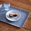 Fog Linen Work Linen Tray L Grey White Stripes