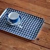 Fog Linen Work Linen Tray M Navy White Checks