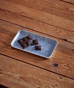 Fog Linen Work Linen Tray S Grey White Stripes Linen Trays