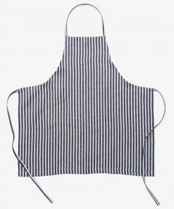 Fog Linen Work Linen Daily Apron Navy Border Kitchen & Table
