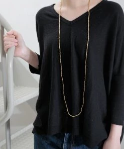 Fog Linen Work Brass Beads Necklace L