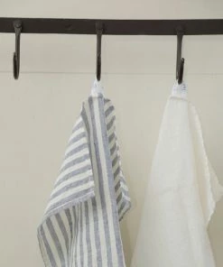 Fog Linen Work Linen Kitchen Cloth Blue White Stripes Kitchen & Table
