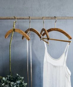 Fog Linen Work Storage Wood Skirt Hanger