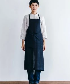 Fog Linen Work Full Apron Navy
