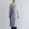Fog Linen Work Full Apron Grey White Stripes Kitchen & Table