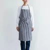 Fog Linen Work Linen Daily Apron Navy Border Kitchen & Table