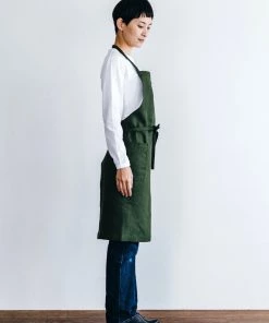 Fog Linen Work Kitchen & Table Linen Daily Apron Green Laurel
