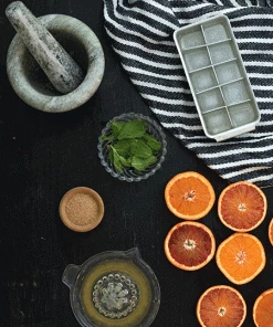 Fog Linen Work Kitchen & Table Thick Linen Kitchen Cloth Navy Border