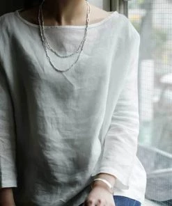 Fog Linen Work Silver Plated Beads Necklace L Jewellery