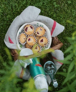 Fog Linen Work Thick Linen Kitchen Cloth Natural Red Stripe Kitchen & Table