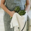 Fog Linen Work Kitchen & Table Thick Linen Kitchen Cloth White Navy