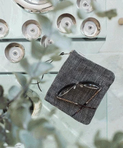 Fog Linen Work Canna Pouch Herringbone Medium Accessories