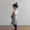 Fog Linen Work Linen Kid Apron Navy White Checks Linen Aprons