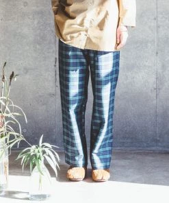 FOG LINEN WORK EUROPE Chandra Easy Pants Tartan Check Women's Clothing