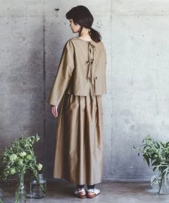 FOG LINEN WORK EUROPE Dipti Top With Ties Beige Women's Clothing