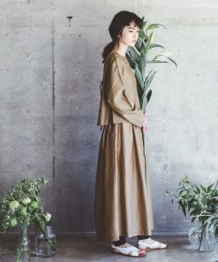 FOG LINEN WORK EUROPE Dipti Top With Ties Beige Women's Clothing