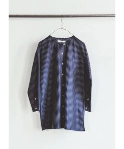 FOG LINEN WORK EUROPE Damini Shirt Navy Stripe