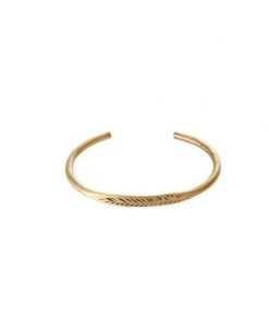Fog Linen Work Brass Bracelet Feather Accessories
