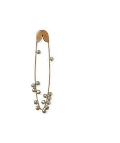 Fog Linen Work Brass Safety Pin With Bells Medium
