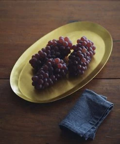 FOG LINEN WORK EUROPE Brass Tray Oval M Trays & Cutlery