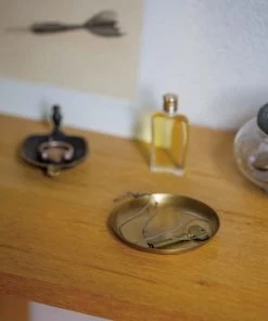 Fog Linen Work Trays & Cutlery Brass Plate Round SS