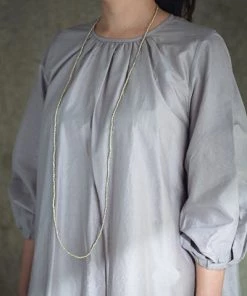 Fog Linen Work Silver Plated Beads Necklace L Jewellery