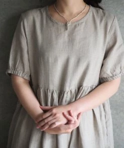 Fog Linen Work Silver Plated Beads Necklace S