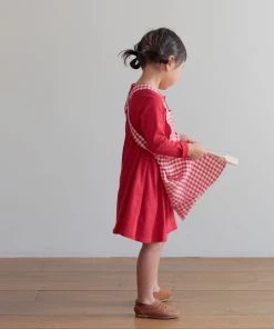 Fog Linen Work Linen Kid Apron Pink White Checks 8 Fog Linen Work Linen Kid Apron Pink White Checks