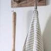 Fog Linen Work Bed & Bath Chambray Linen Towel M "Natural White Stripes"