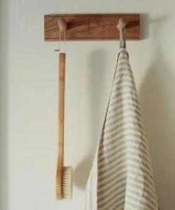 Fog Linen Work Chambray Linen Towel L "Natural White Stripes"