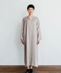 Fog Linen Work Bed & Bath Aria Long-Sleeve Night Shirt