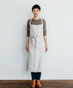Fog Linen Work Linen Aprons Atelier Apron Denim White